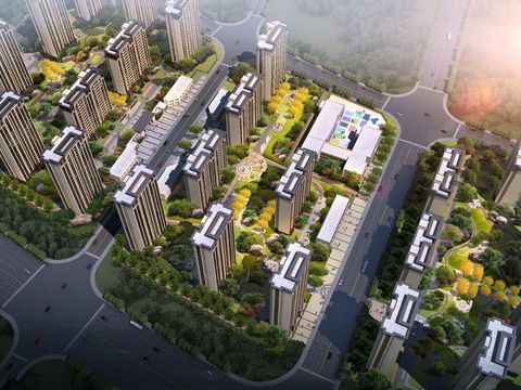 residential building bird's eye psd