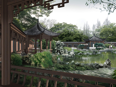 Chinese style pavilion rest pavilion pavilion psd