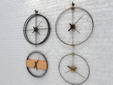 Nordic wrought iron clock combination