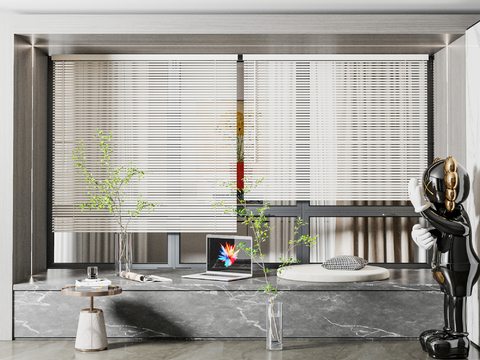 modern venetian blinds bay window