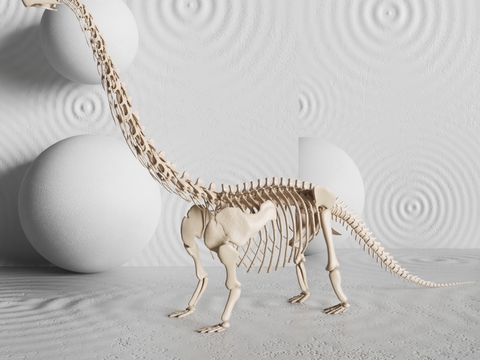 Modern Long Neck Dragon Skeleton Fossil Sculpture