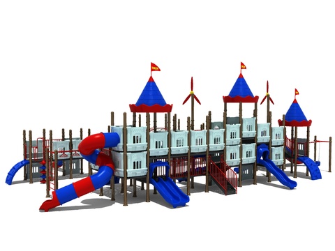 Modern large castle children's slide