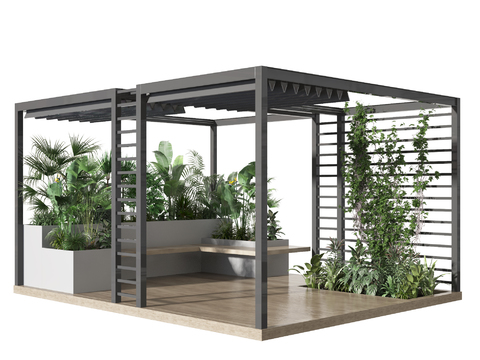 Modern courtyard bush gazebo