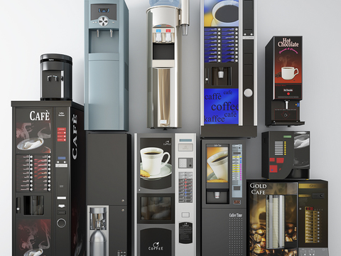 Modern coffee self-service machine water dispenser combination