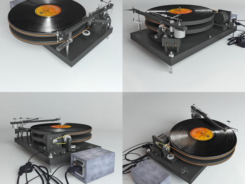 Modern vinyl record player ornaments