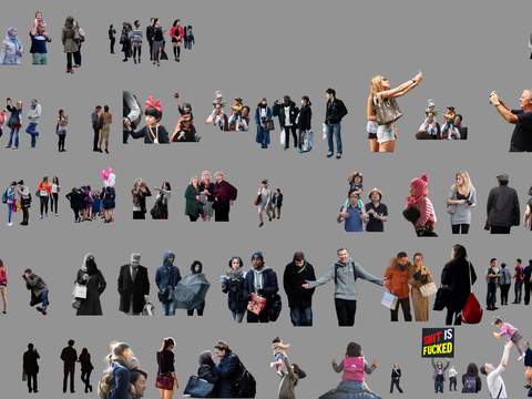 crowd figure psd