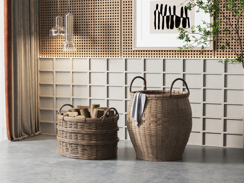 Wabi-sabi Style Rattan basket