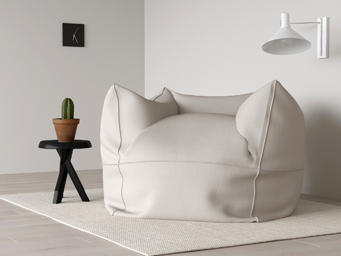 Modern White Beanbag