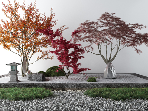 New Chinese red maple landscape sketch