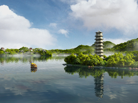 Chinese Ecological Lake Landscape