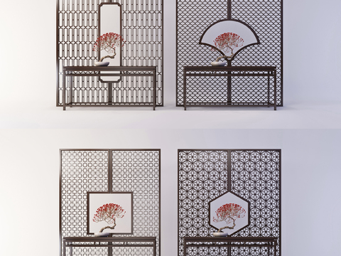 New Chinese-style screen hollowed-out lattice partition