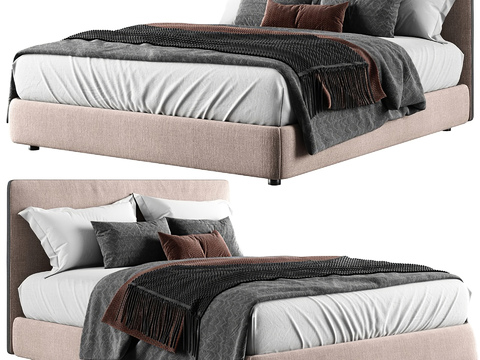 Molteni & C Modern Fabric Double Bed