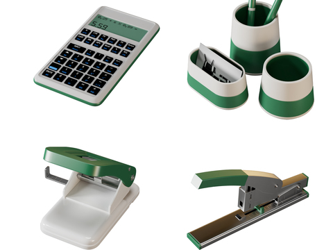 Stationery office supplies calculator pen holder business card case stapler