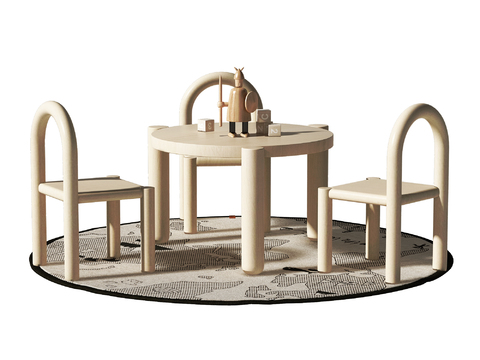 Modern Children's Solid Wood Coffee Tables and Chairs