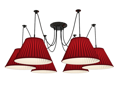 Nordic multi-head lampshade chandelier free