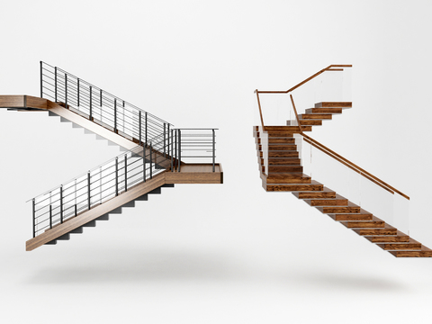 Modern solid wood staircase