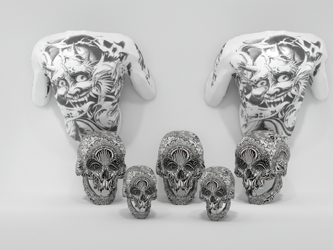 Modern skull ornaments