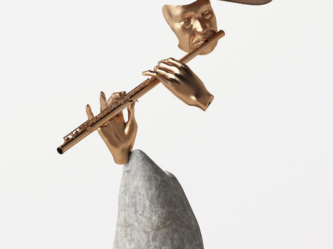 Sculpture of modern flute figures