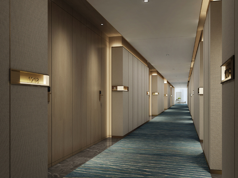 Modern Hotel Corridor