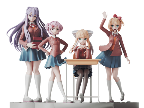 Character hand-run student doll Art Toy