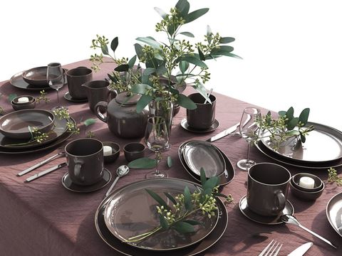 Modern Ceramic Tableware Ornaments Combination