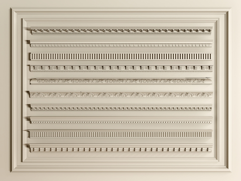 French Gypsum Line Carved Corner Line