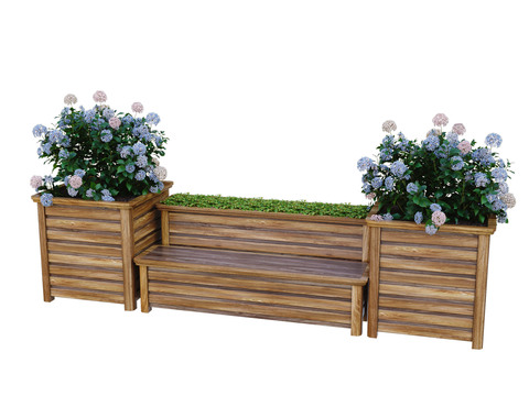 Nordic Wooden Flower-bed Public Chair