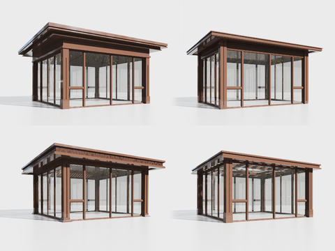 Neo-Chinese Style Sun Room Pavilion