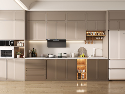 Cream style kitchen cabinet