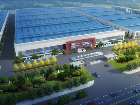 factory building bird's eye view psd