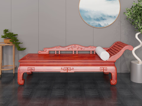 Chinese-style mahogany chaise