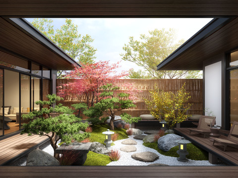 New Chinese Garden Landscape Zen Courtyard