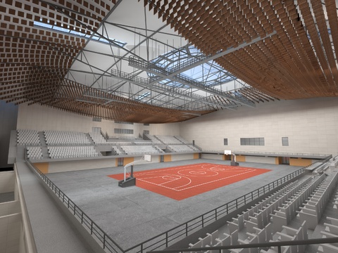 Industrial Wind Indoor Basketball Gymnasium