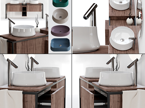 Nordic Solid Wood Washbasin