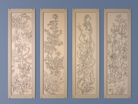 New Chinese Plum, Orchid, Bamboo and Chrysanthemum Relief