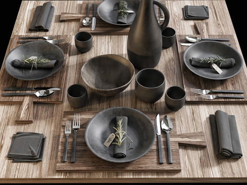 Nordic Log Dining Table Knife and Fork Tableware