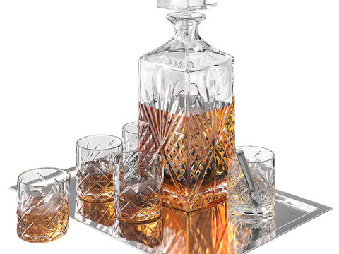 Modern Whiskey Bottle Wine Glass