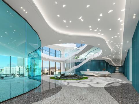 Modern Office Lobby Front Desk