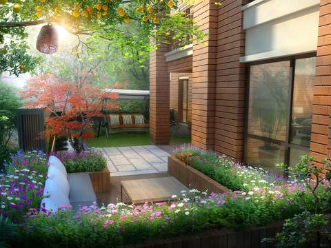 New Chinese Garden Landscape psd