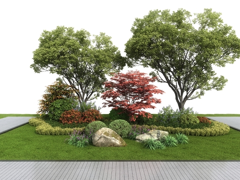 Modern landscape plant gardening sketch