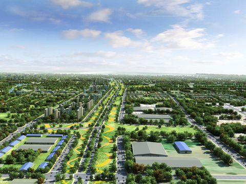 Landscape of modern industrial area