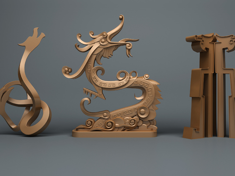 Modern Dragon Sculpture