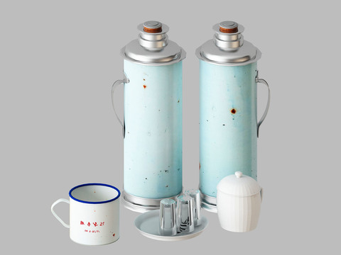 Industrial style nostalgic old-fashioned thermos bottle water cup