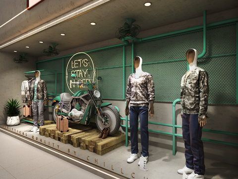 Industrial Camouflage Clothing Men's Window