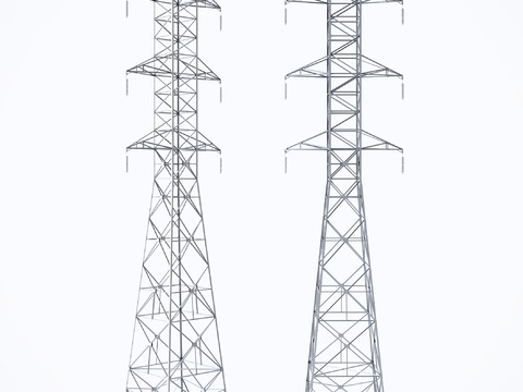 Modern outdoor high-voltage line tower