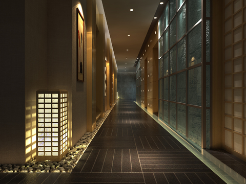 Japanese-style clubhouse walkway