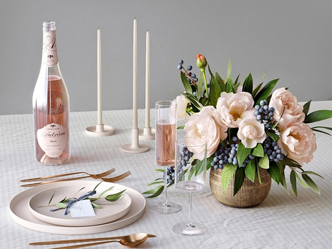 Modern Tableware Flower Wine Combination