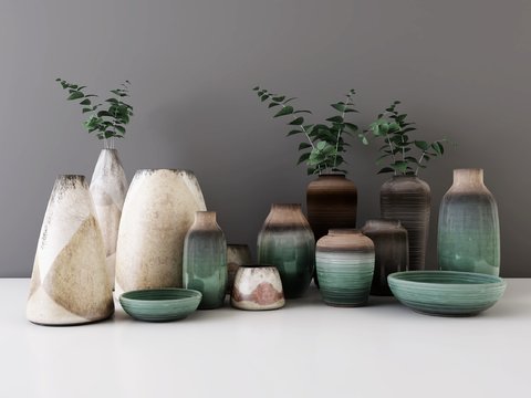 New Chinese Ceramic Vase Jar Combination