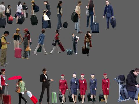 modern airport stewardess figure psd