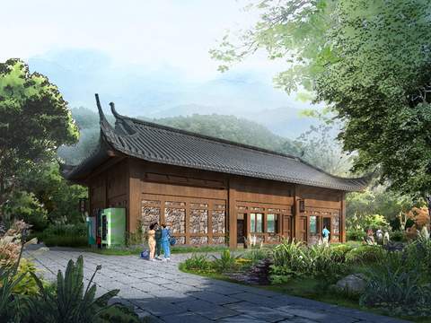 Chinese ancient temple psd